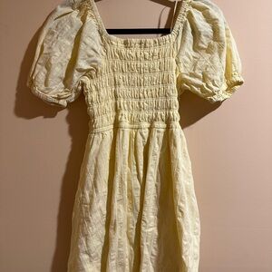 GB Girls Soft Yellow Smocked Dress